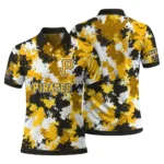 Pittsburgh Pirates Polo Shirt Personalized Pixel Camo Black Best Selling