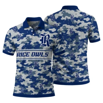 Rice Owls Polo Shirt Personalized Camo Band Navy Blue Fashion Forward