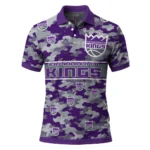 Sacramento Kings Polo Shirt - Custom Camo Band Purple