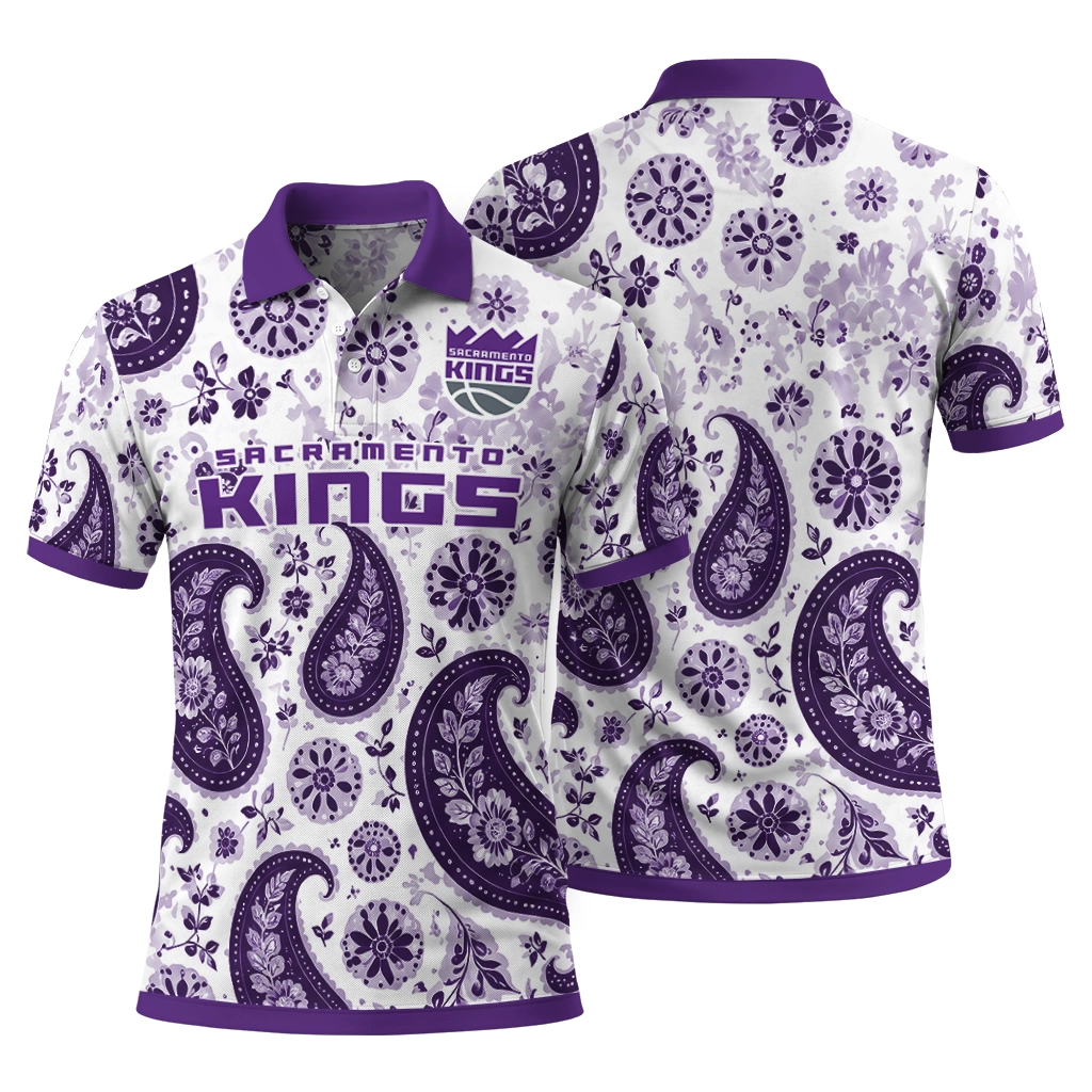 sacramento-kings-polo-shirt-custom-paisley-florals-purple-white-fashion-forward.webp