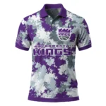 Sacramento Kings Polo Shirt - Custom Pixel Camo Purple