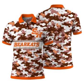 Sam Houston Bearkats Polo Shirt Custom Camo Band Orange Fashion Forward