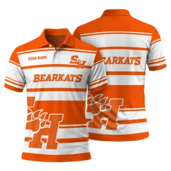 Sam Houston Bearkats Polo Shirt Custom Horizontal Blocks Orange Fashion Forward