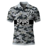 San Antonio Spurs Polo Shirt - Customized Camo Band Silver