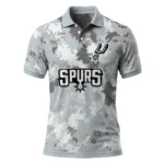 San Antonio Spurs Polo Shirt - Customized Pixel Camo Silver