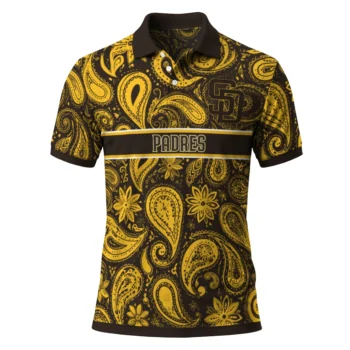 San Diego Padres Polo Shirt Custom Paisley Band Brown Best Selling