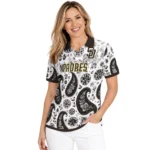 San Diego Padres Polo Shirt Custom Paisley Florals Brown White Best Selling