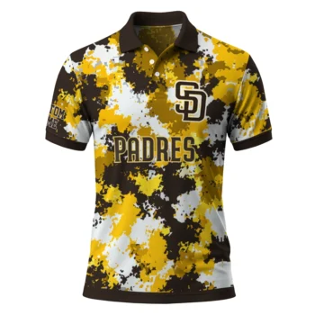 San Diego Padres Polo Shirt Custom Pixel Camo Brown Best Selling