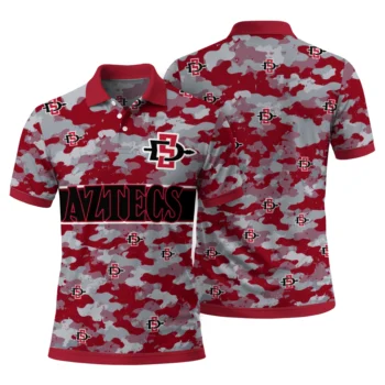 San Diego State Aztecs Polo Shirt Custom Camo Band Red Fashion Forward