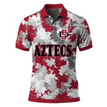 San Diego State Aztecs Polo Shirt Custom Pixel Camo Red Best Selling