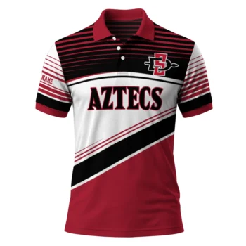 San Diego State Aztecs Polo Shirt Custom Slanted Stripes Red White Best Selling