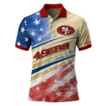 San Francisco 49ers Polo Shirt Custom Star Stripes Red Blue Best Selling