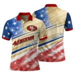 San Francisco 49ers Polo Shirt Custom Star Stripes Red Blue Best Selling