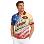 San Francisco 49ers Polo Shirt Custom Star Stripes Red Blue Best Selling