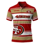 San Francisco 49ers Polo Shirt Customized Horizontal Blocks Red Best Selling