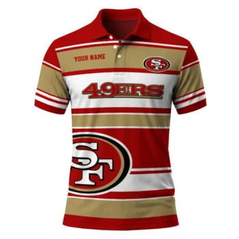 San Francisco 49ers Polo Shirt Customized Horizontal Blocks Red Best Selling