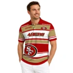 San Francisco 49ers Polo Shirt Customized Horizontal Blocks Red Best Selling