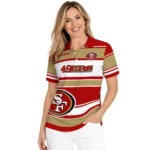 San Francisco 49ers Polo Shirt Customized Horizontal Blocks Red Best Selling