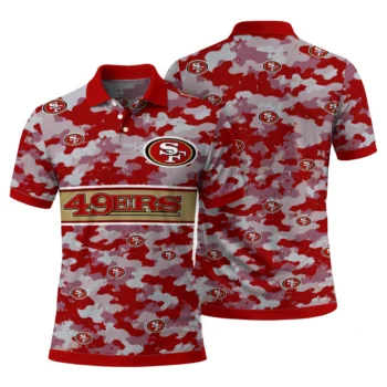 San Francisco 49ers Polo Shirt Personalized Camo Band Red Fashion Forward