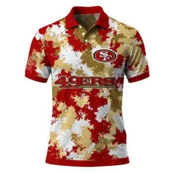 San Francisco 49ers Polo Shirt Personalized Pixel Camo Red Best Selling