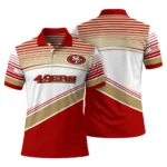 San Francisco 49ers Polo Shirt Personalized Slanted Stripes Red White Best Selling
