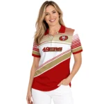 San Francisco 49ers Polo Shirt Personalized Slanted Stripes Red White Best Selling