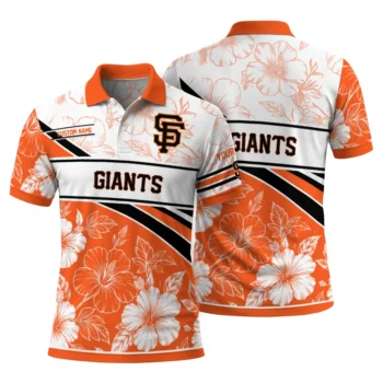 San Francisco Giants Polo Shirt Customized Floral Angles Orange White Fashion Forward
