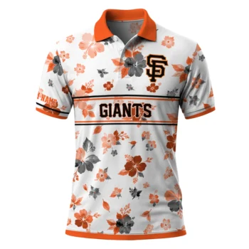 San Francisco Giants Polo Shirt Customized Floral Pinstripe Orange White Best Selling