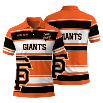 San Francisco Giants Polo Shirt Customized Horizontal Blocks Orange Fashion Forward