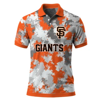 San Francisco Giants Polo Shirt Customized Pixel Camo Orange Best Selling