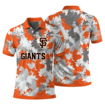 San Francisco Giants Polo Shirt Customized Pixel Camo Orange Fashion Forward