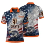 San Francisco Giants Polo Shirt Customized Star Brushstrokes Orange Blue Best Selling
