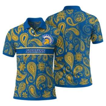 San Jose State Spartans Polo Shirt Personalized Paisley Band Blue Fashion Forward