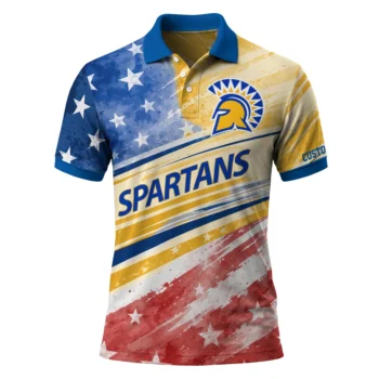 San Jose State Spartans Polo Shirt Personalized Star Stripes Red Blue Best Selling