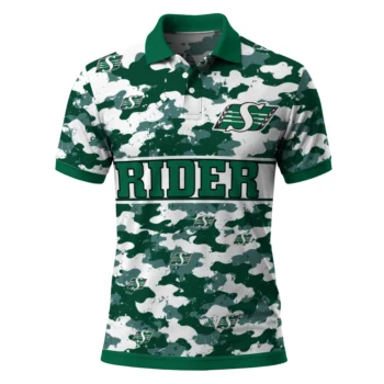 Saskatchewan Roughriders Polo Shirt Customized Camo Band Green Best Selling