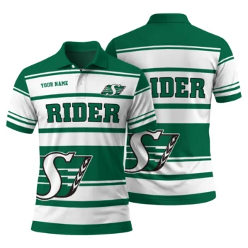 Saskatchewan Roughriders Polo Shirt Customized Horizontal Blocks Green Fashion Forward