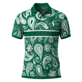 Saskatchewan Roughriders Polo Shirt Customized Paisley Band Green Best Selling