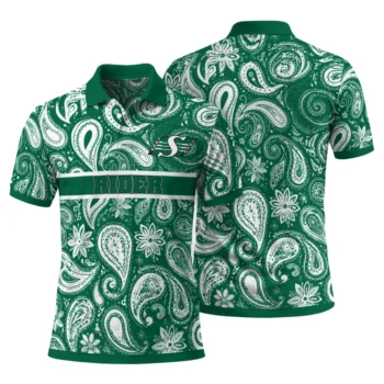 Saskatchewan Roughriders Polo Shirt Customized Paisley Band Green Fashion Forward