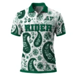 Saskatchewan Roughriders Polo Shirt Customized Paisley Florals Green White Best Selling