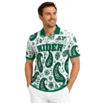 Saskatchewan Roughriders Polo Shirt Customized Paisley Florals Green White Best Selling