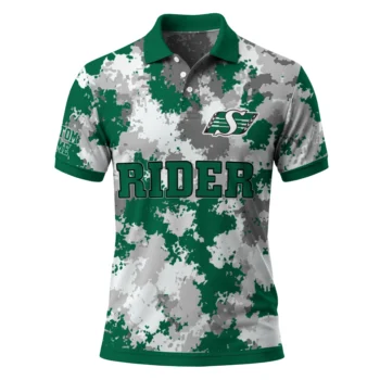 Saskatchewan Roughriders Polo Shirt Customized Pixel Camo Green Best Selling