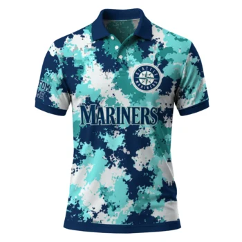 Seattle Mariners Polo Shirt Personalized Pixel Camo Navy Blue Best Selling