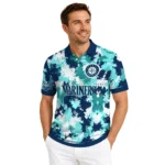 Seattle Mariners Polo Shirt Personalized Pixel Camo Navy Blue Best Selling