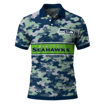 Seattle Seahawks Polo Shirt Custom Camo Band Blue Best Selling