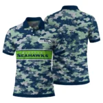 Seattle Seahawks Polo Shirt Custom Camo Band Blue Best Selling