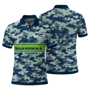 Seattle Seahawks Polo Shirt Custom Camo Band Blue Fashion Forward