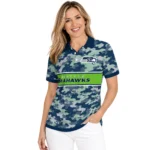 Seattle Seahawks Polo Shirt Custom Camo Band Blue Best Selling