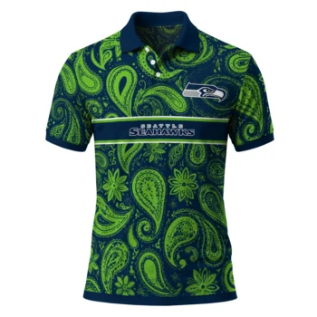 Seattle Seahawks Polo Shirt Custom Paisley Band Blue Best Selling