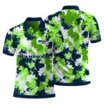 Seattle Seahawks Polo Shirt Custom Pixel Camo Blue Best Selling