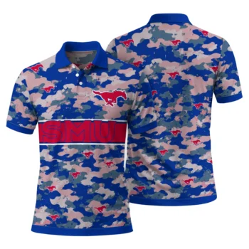 Smu Mustangs Polo Shirt Personalized Camo Band Blue Fashion Forward